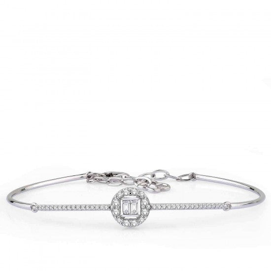 Диамантена гривна бяло злато 0.42 карата